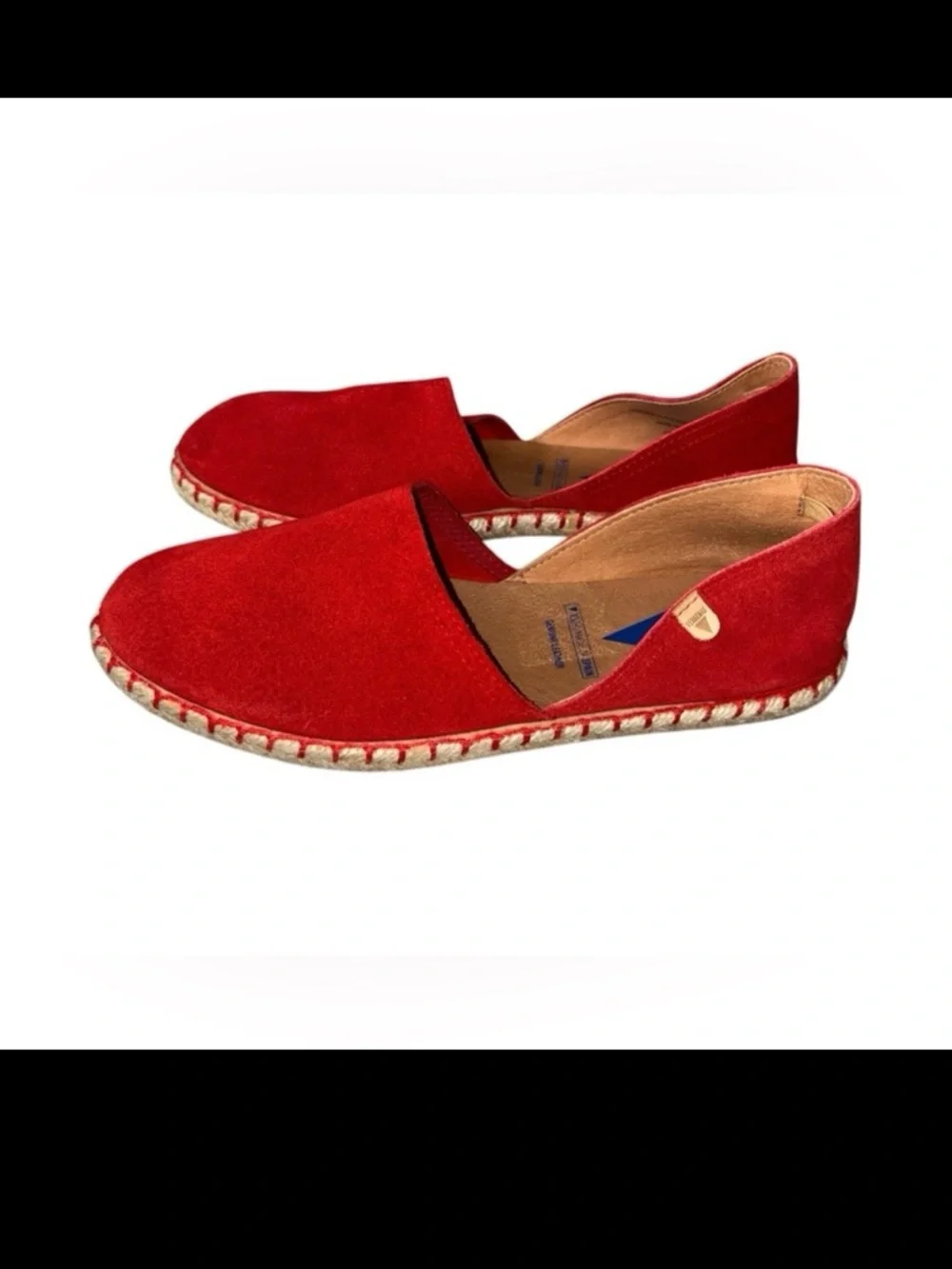 Verbenas Espadrilles Carmen Serraje Fuego Suede Flats Size 9 Red Size EU 40